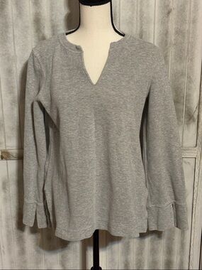 Tommy Bahama Heather Gray Notch-Neck Pullover